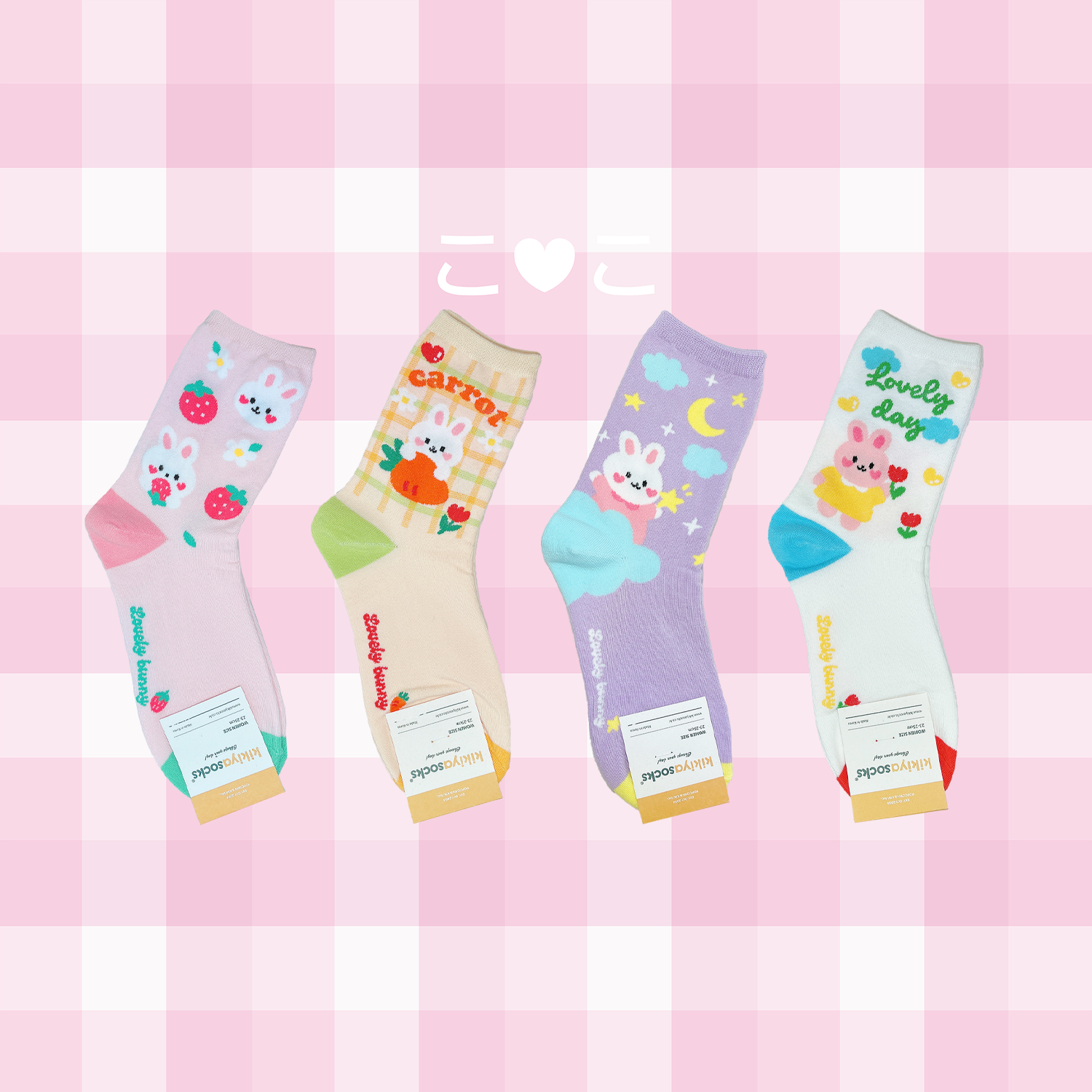 正韓可愛兔子插畫襪子