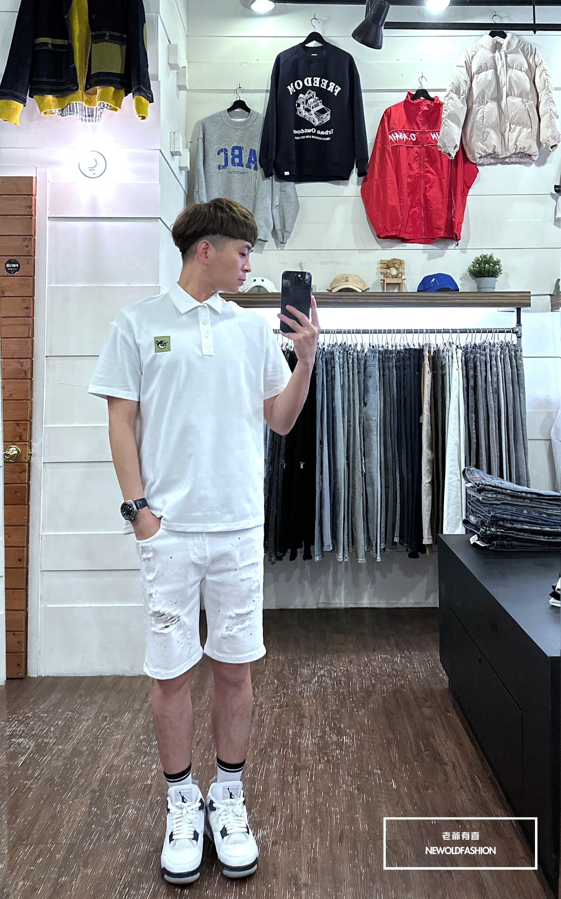 『新品上市』重磅刺繡墨鏡人POLO衫(NOF2303C10005)-白