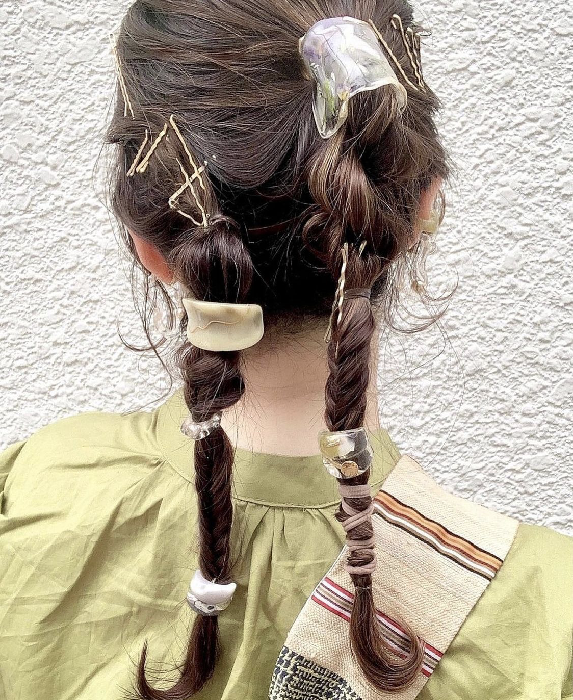 [手作家] 雲染風天然石髮圈插