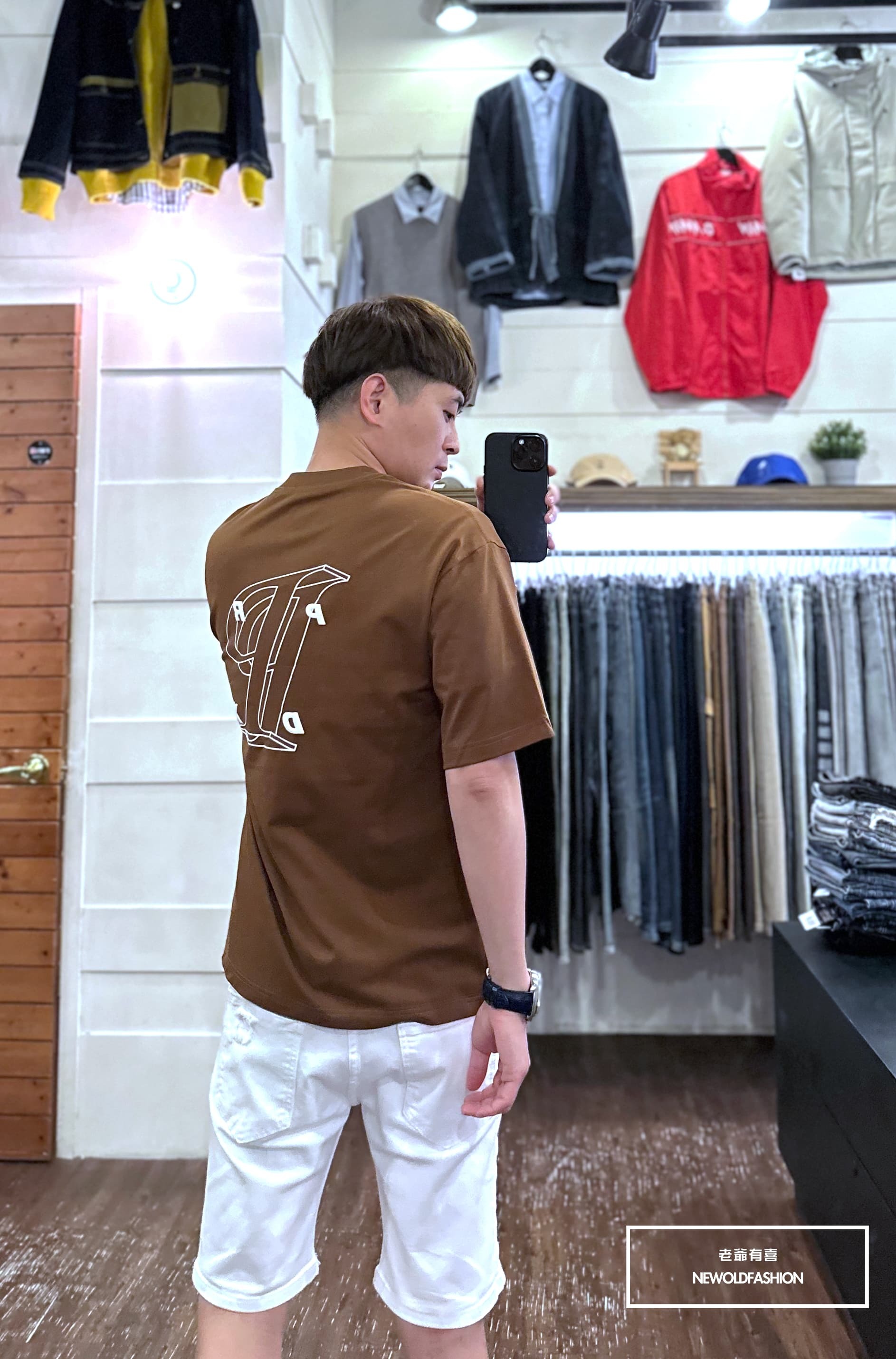 『新品上市』重磅虛線P英字短T(NOF2303C30037)-咖