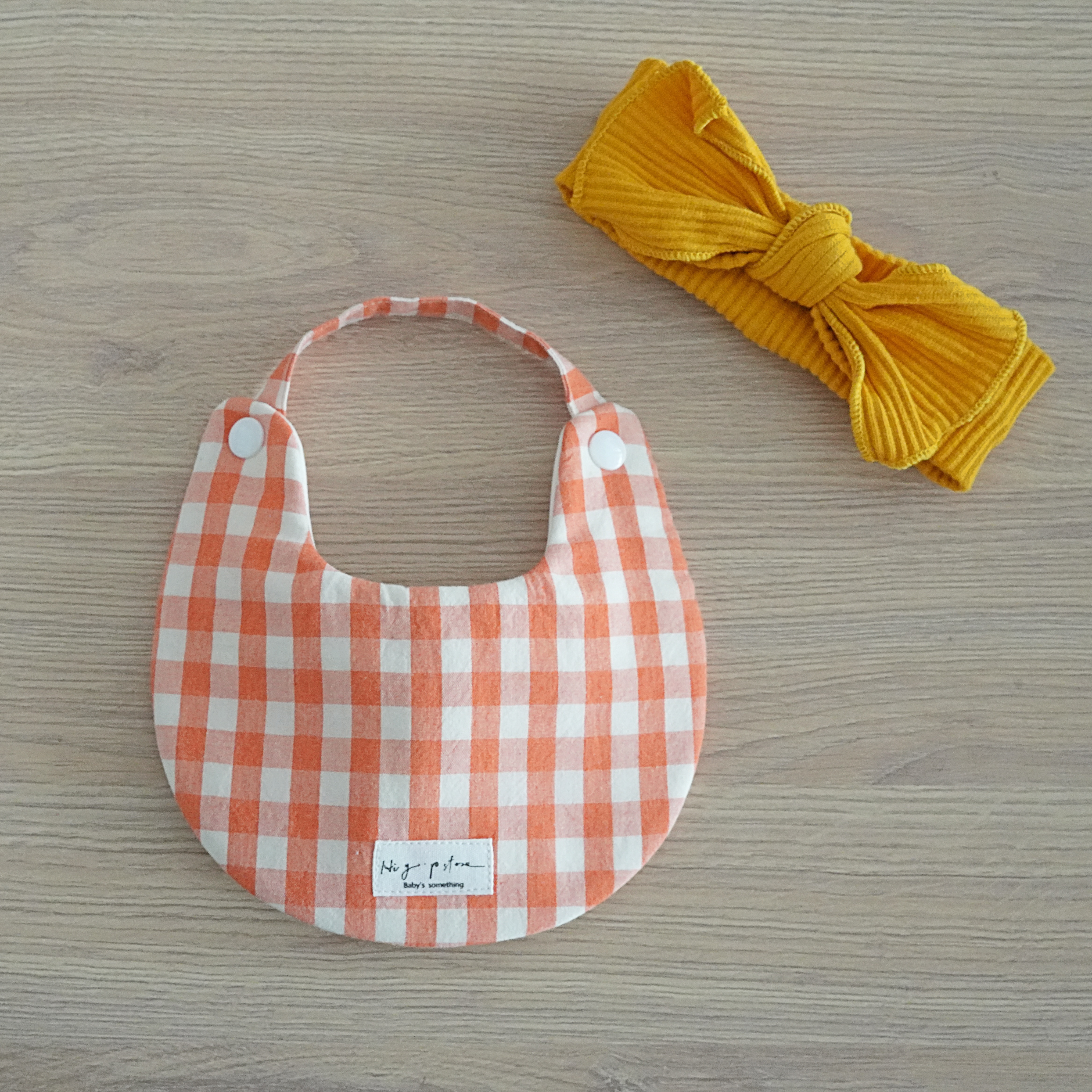 Hi Y.P store-手作圍兜-珊瑚橘格