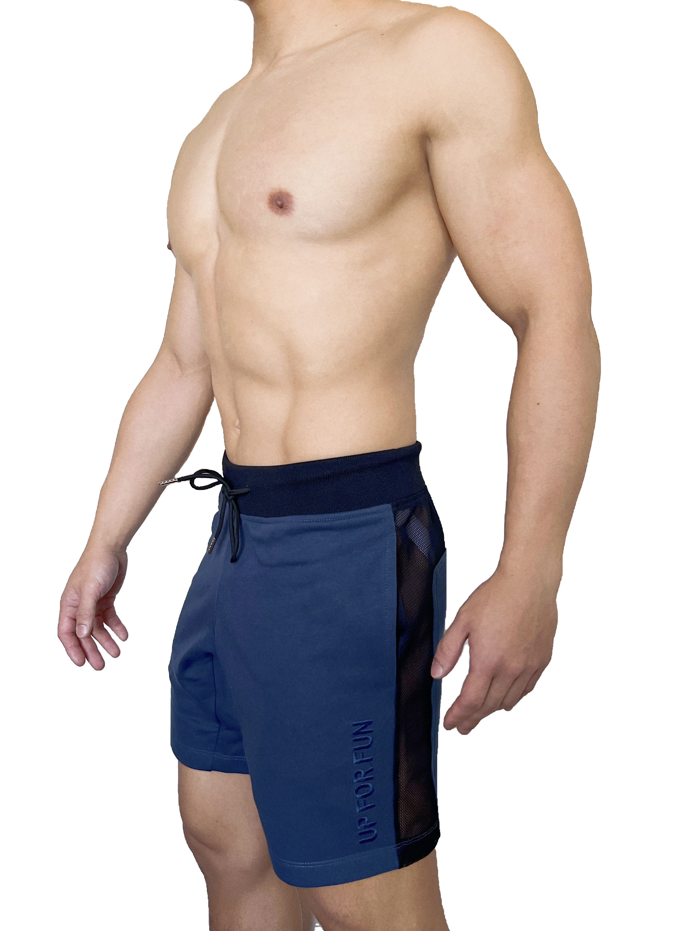 熱賣回歸 - UP For Fun 棉短褲 海軍藍/透視黑