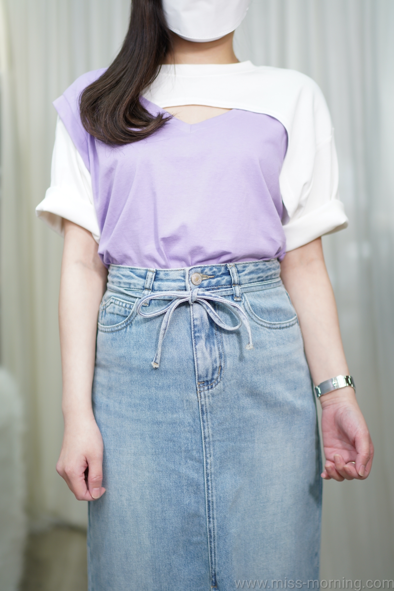 拼色假兩件款上衣(13084)