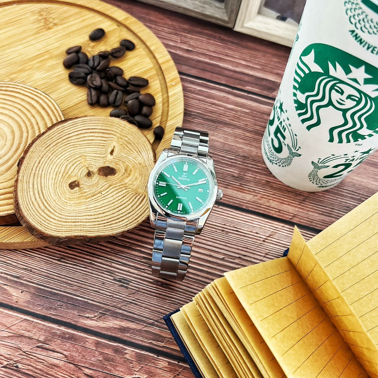 【SIGMA】祖母綠蠔式經典腕錶 2245M-6  35mm 現代鐘錶