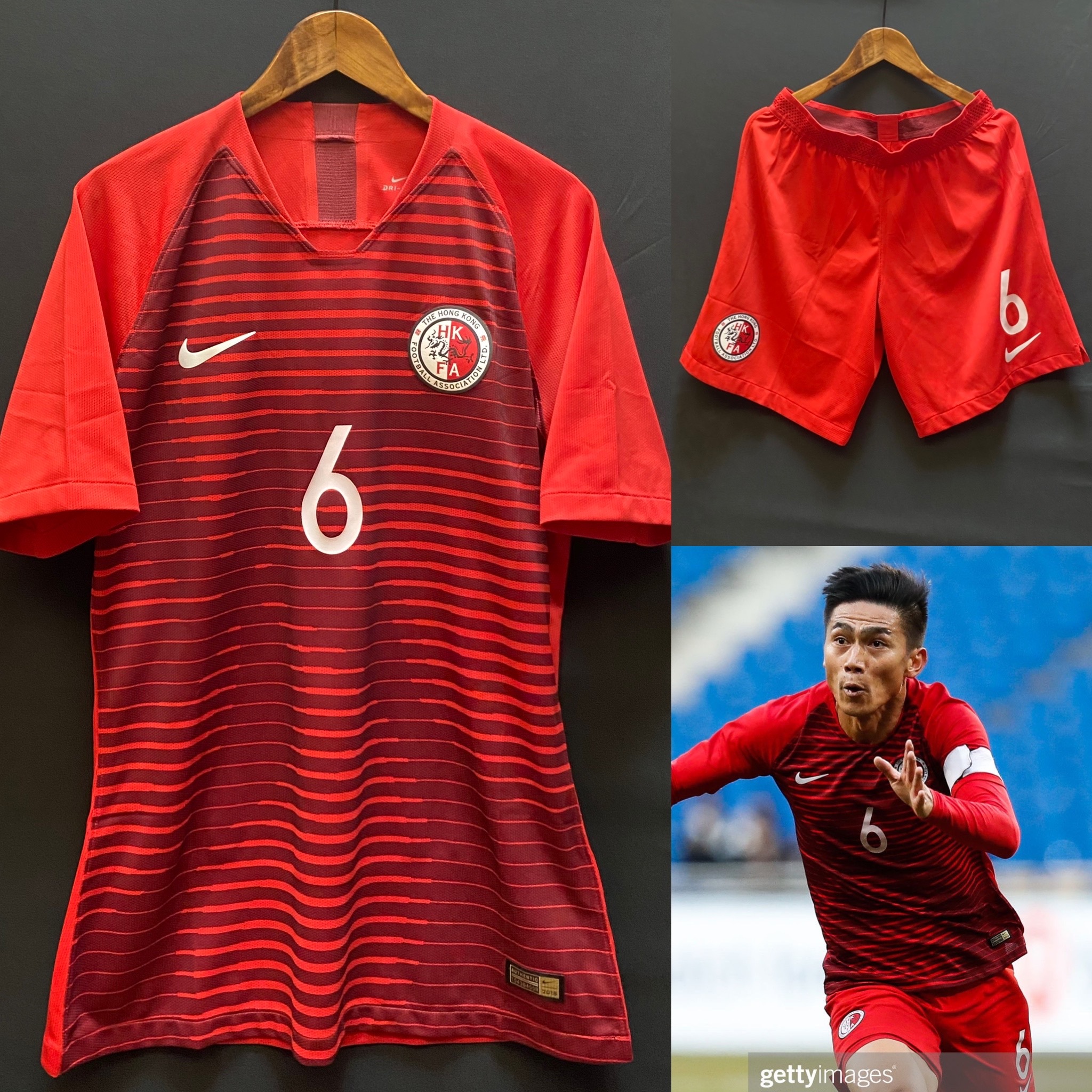 Hong Kong 2019 EAFF Championship Nike Home player issue shirt #6 Y HUANG