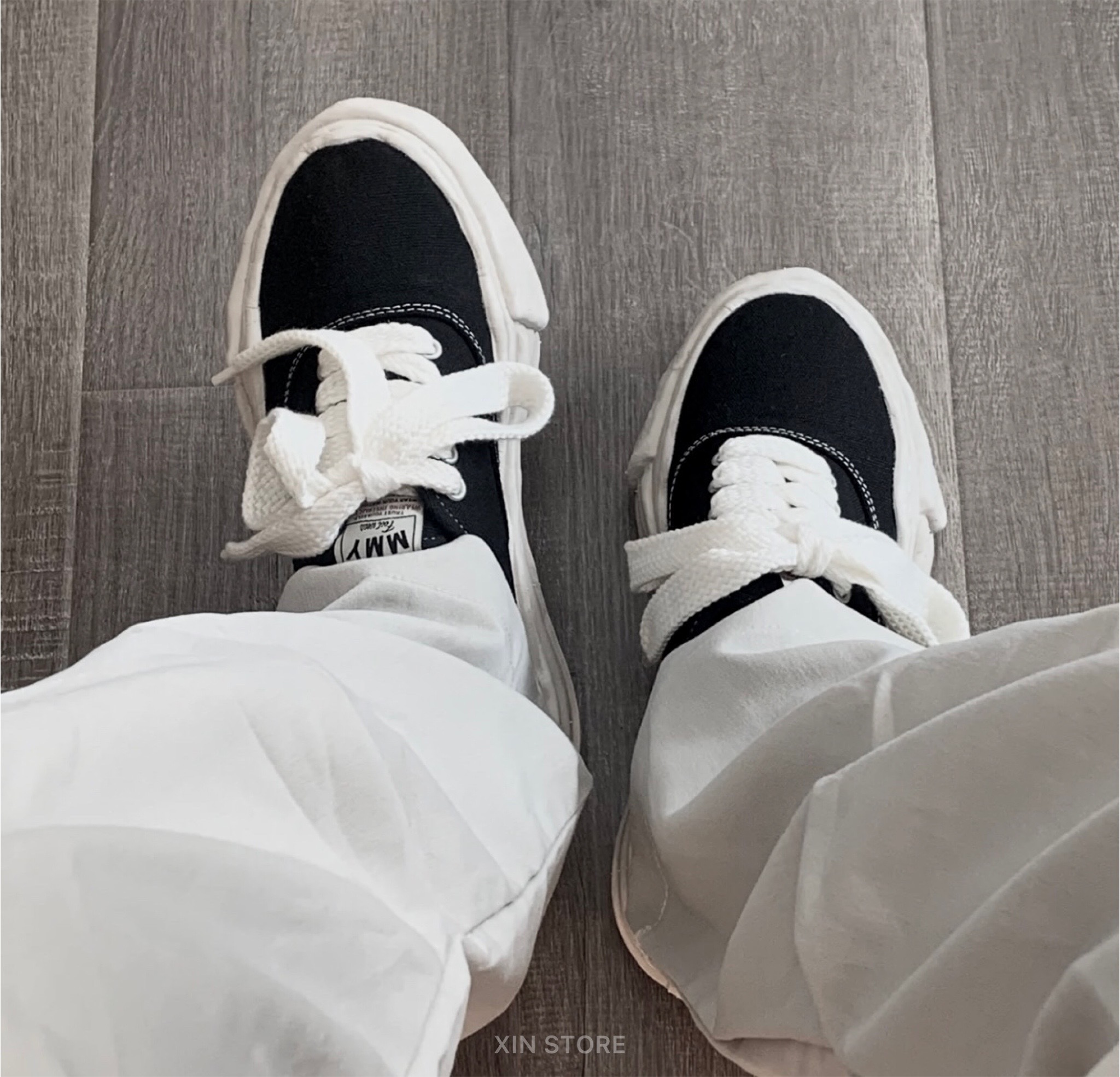 Maison Mihara Yasuhiro MMY OG Sole Canvas Low 溶解鞋 帆布 黑