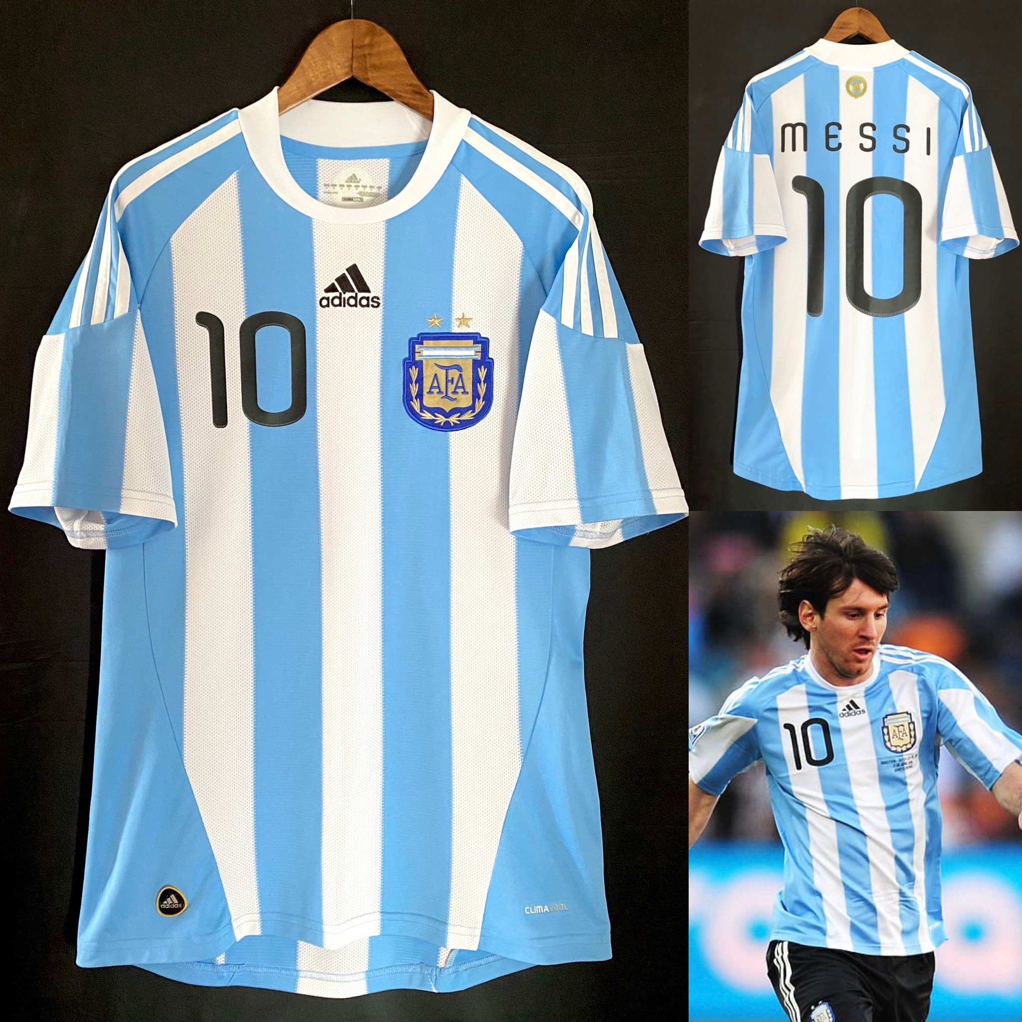 Argentina 2010 FIFA World Cup Adidas Home official shirt #10 MESSI