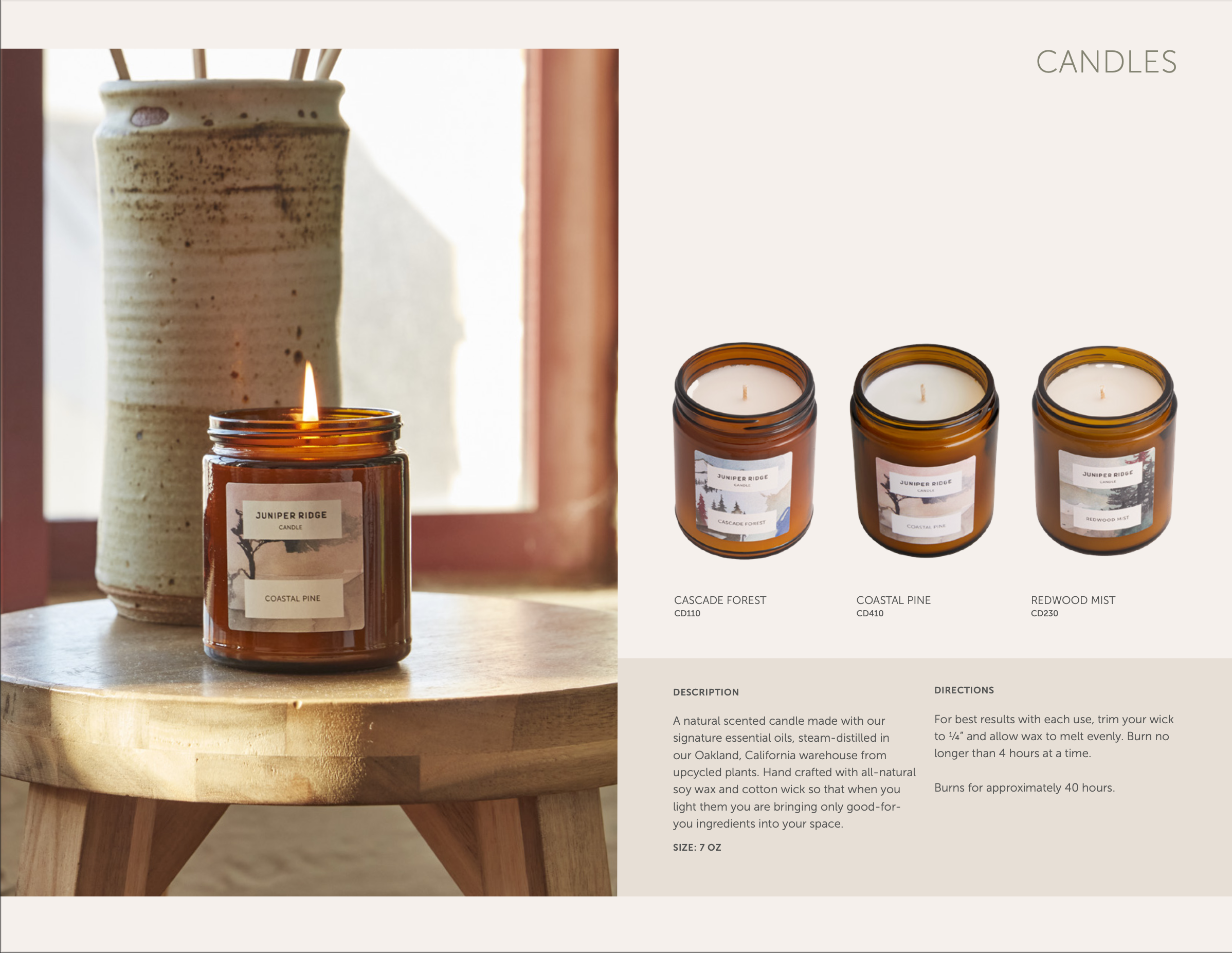 JR限量天然薰香蠟燭系列 喀斯開山脈森林 沿海松葉 紅木迷霧森林 聖誕森林 - 光之薩滿