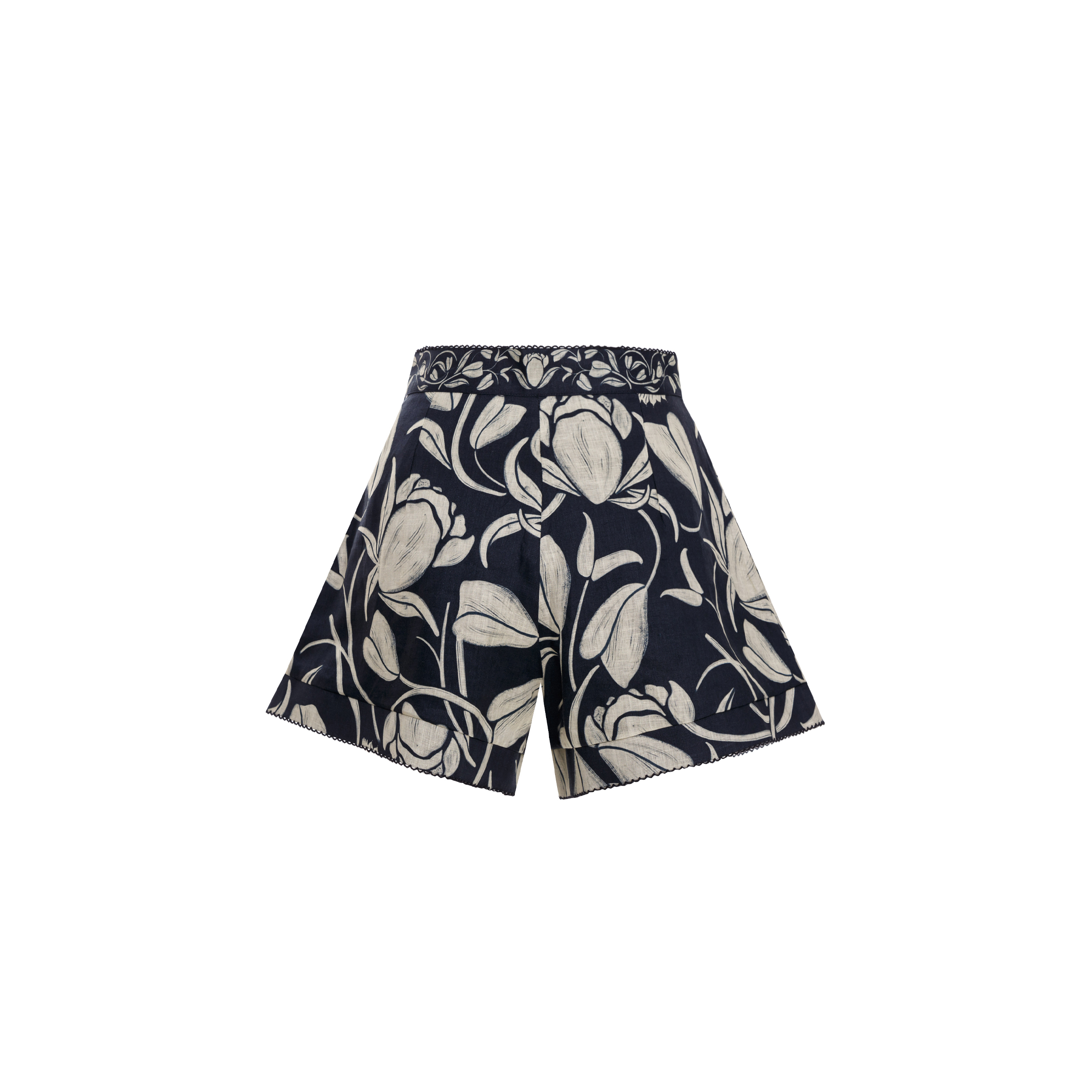 Agua Bendita - 植物圖騰短褲