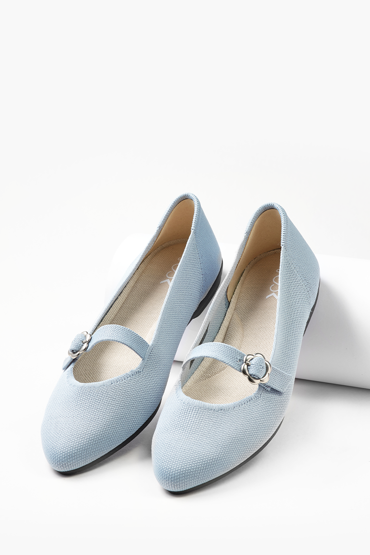 赫本平底鞋 湖水綠