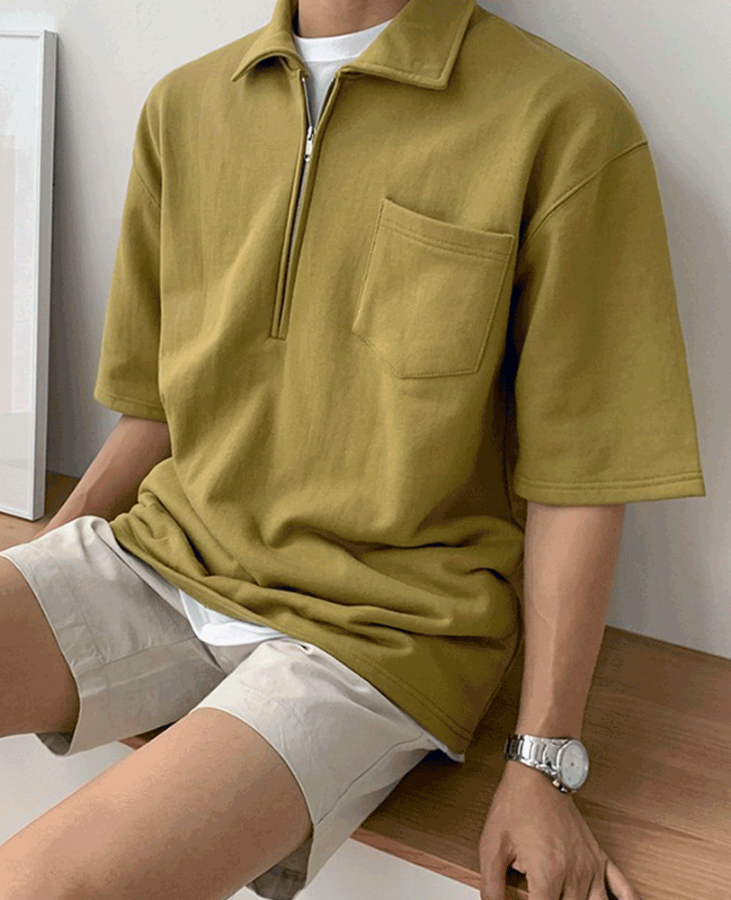 格爾拉鍊短袖POLO衫 / 不提供退換貨