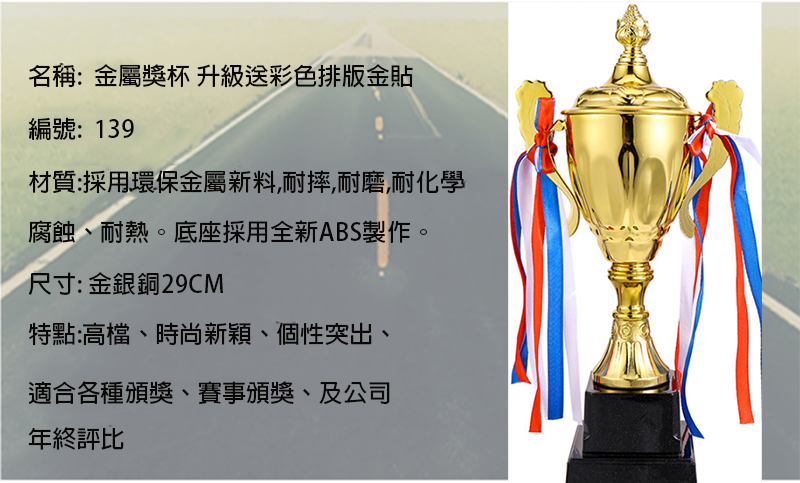 金屬獎杯 升級送彩色排版金貼-29CM 139