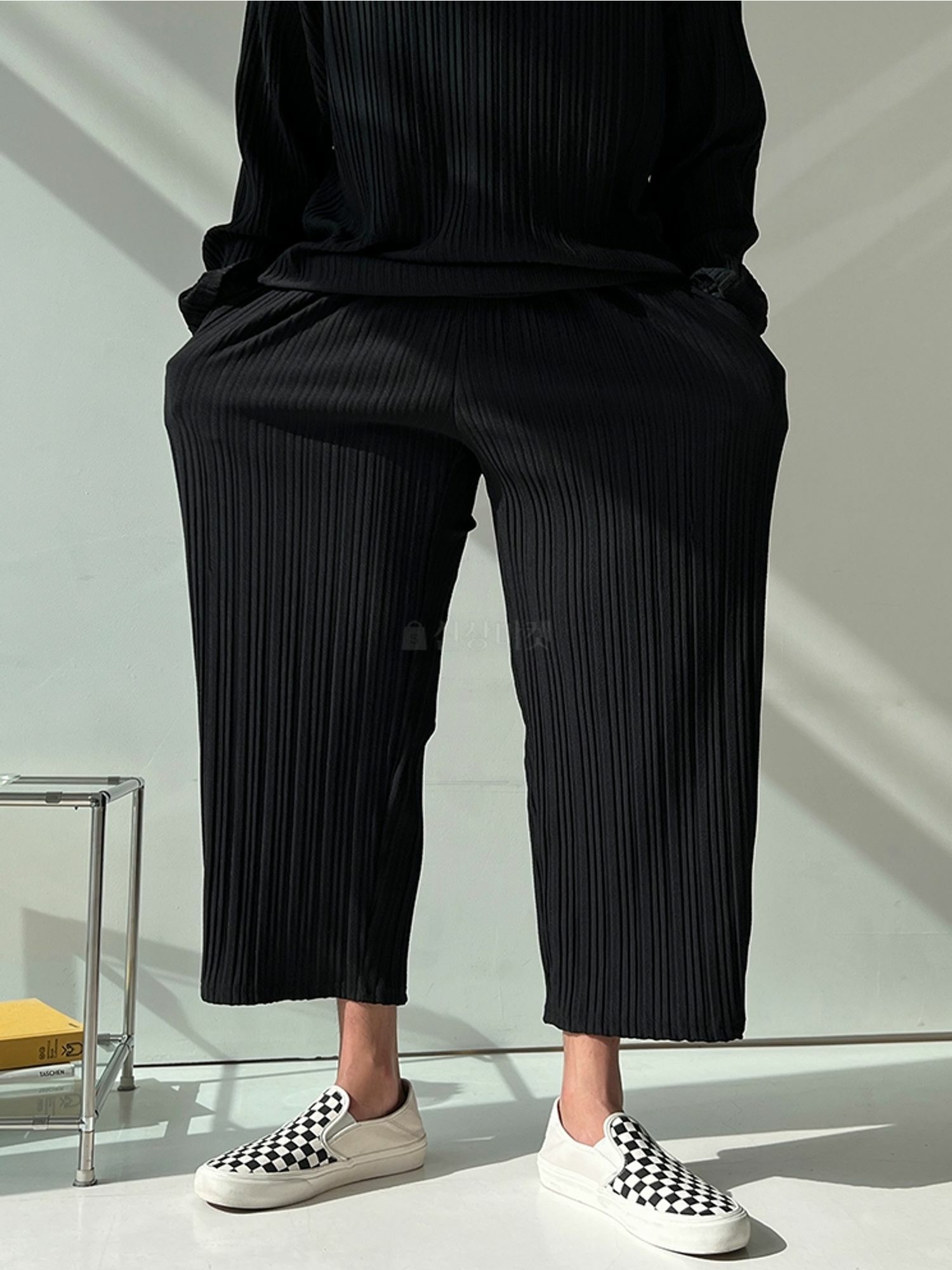 百褶皺AIR九分闊腿褲