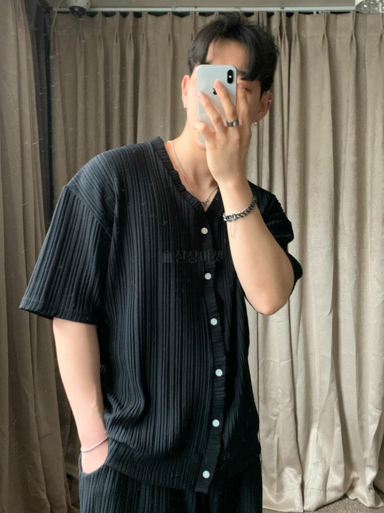 百褶皺AIR短袖開衫