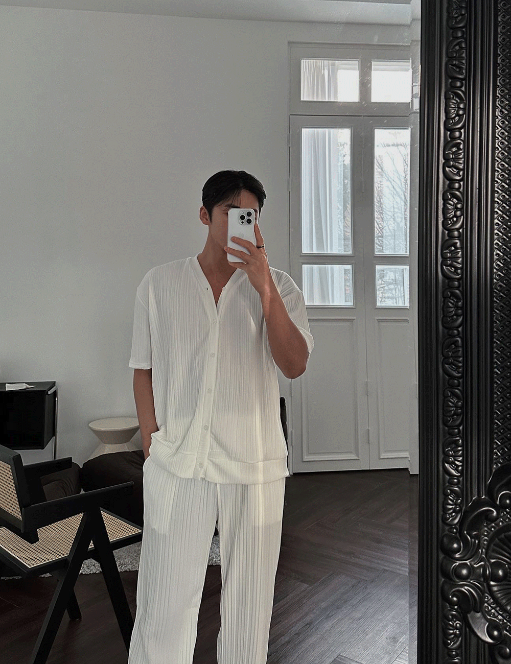 百褶皺AIR短袖開衫