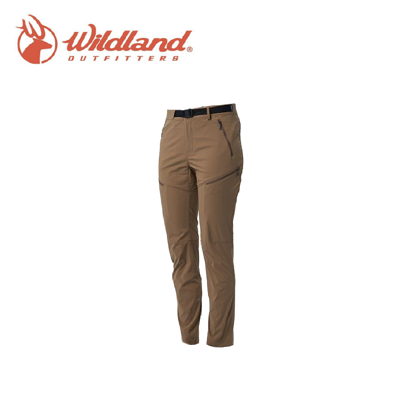 Wildland 荒野 女彈性潑水超機能長褲 沙色 台灣製造/戶外休閒/旅遊/登山 21W11311