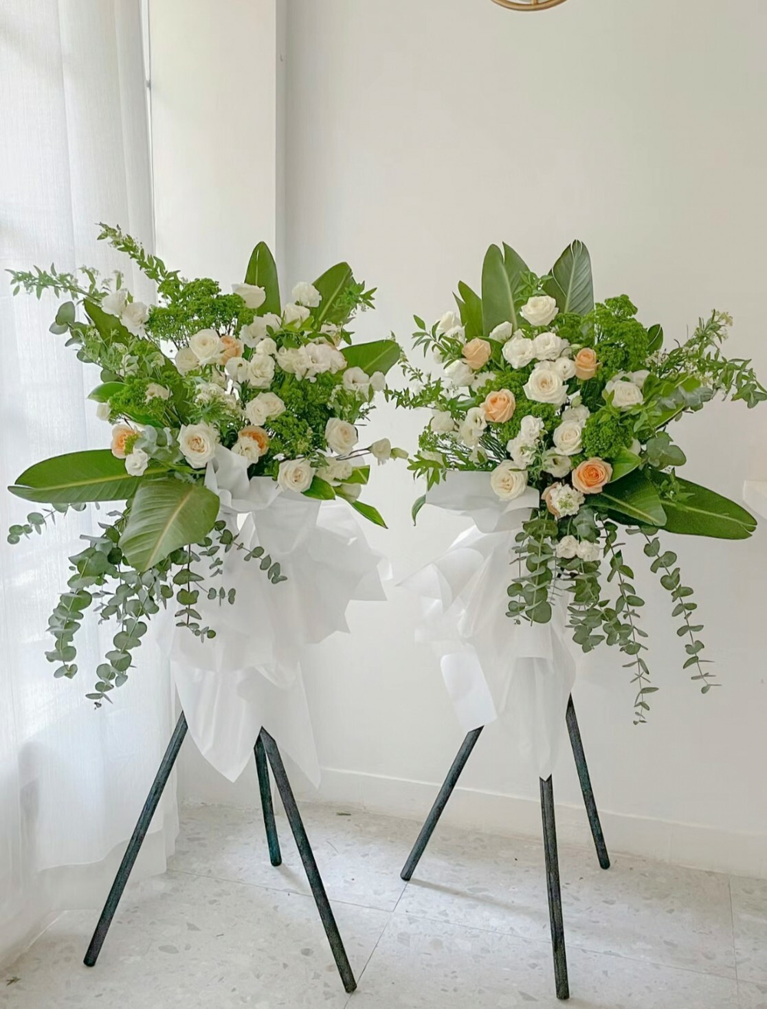 淡雅色系 韓式高架花籃