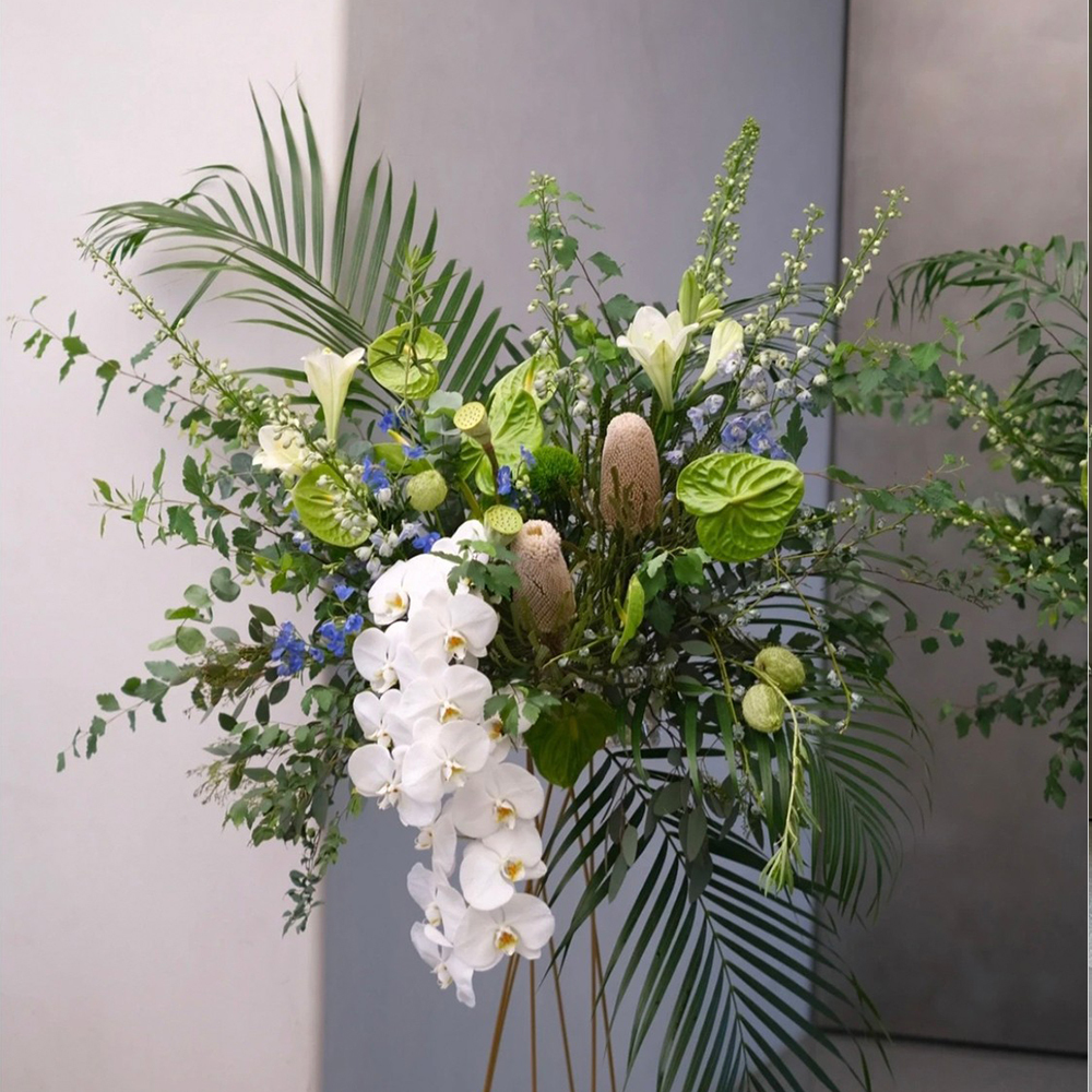 森林感 藝術高架花籃