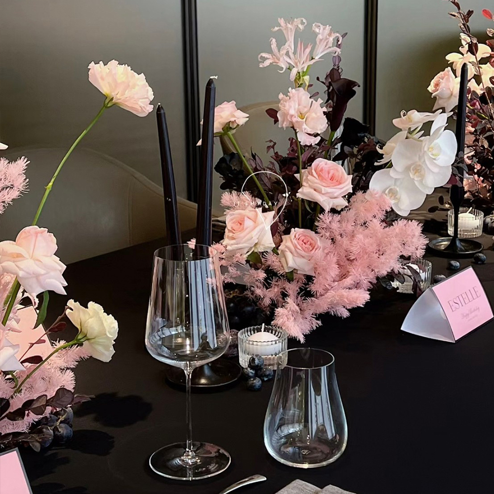 BLACK PINK 黑粉時尚餐桌花佈置