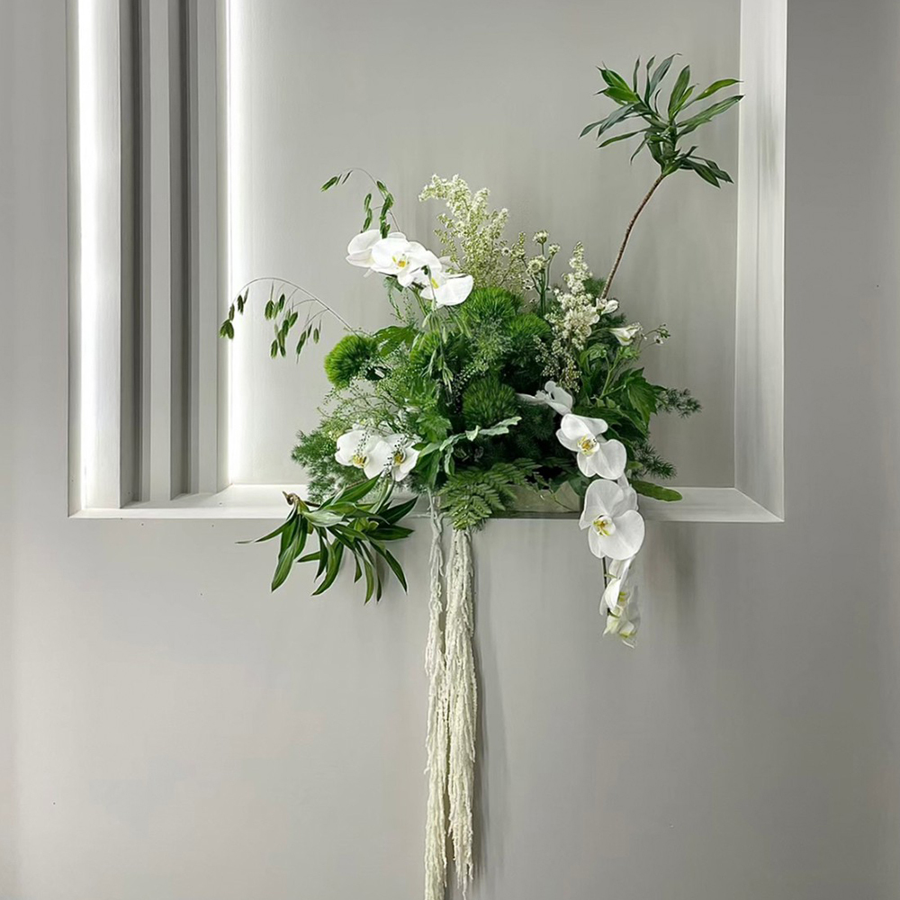 質感綠色空間佈置桌花設計