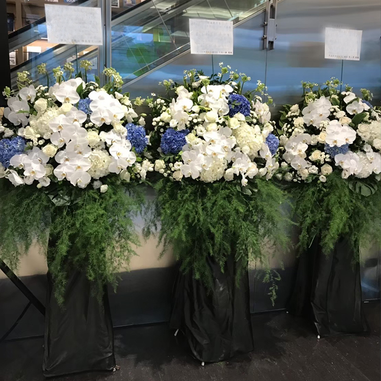 藍白色系 經典式高架花籃