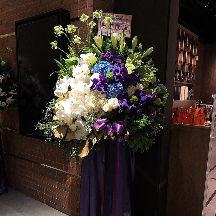 白紫金色系 經典式高架花籃