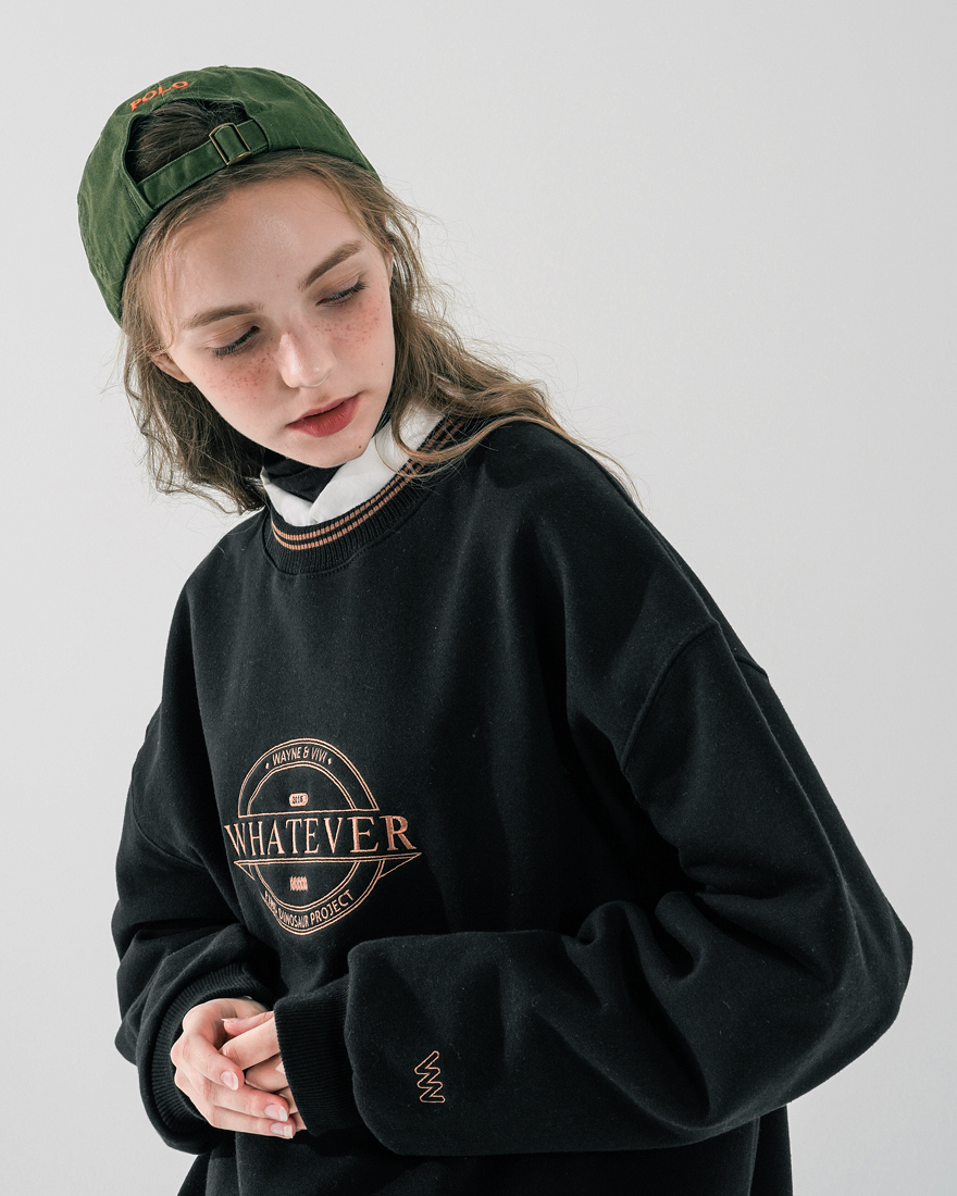 <預購> 韓國WV PROJECT 高磅電繡英字母刷毛大學T