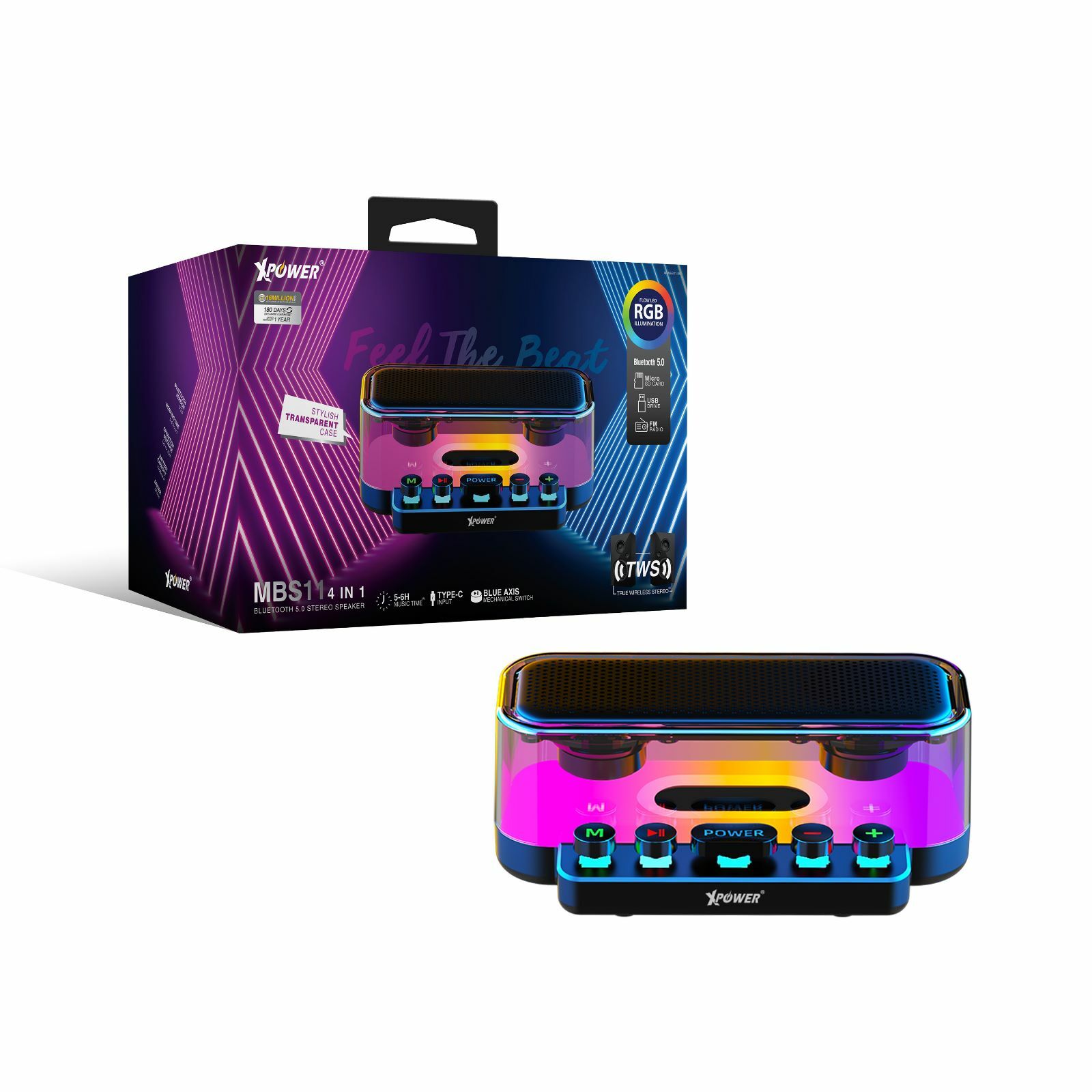 XPower MBS11 4合1無線藍牙5.0喇叭