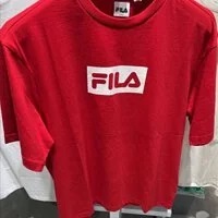 [S] FILA LINEAR BOX LOGO T-SHIRT,DARK RED, FS2RSE2127X-DRD (SFL202)