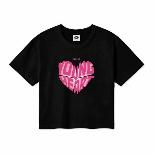 VENHIT - YOUNG HEART CROP TEE 4 COLORS
