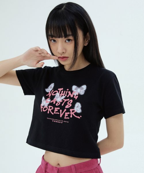 VENHIT - NOTHING CROP TEE 2 COLORS