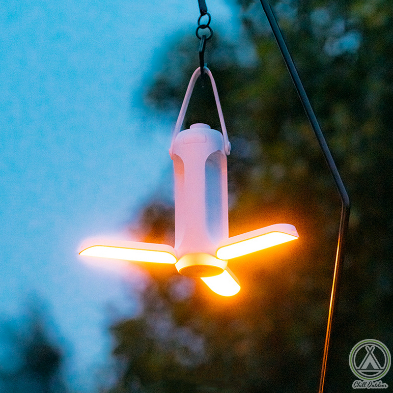 三葉式LED摺疊露營燈－(三色)