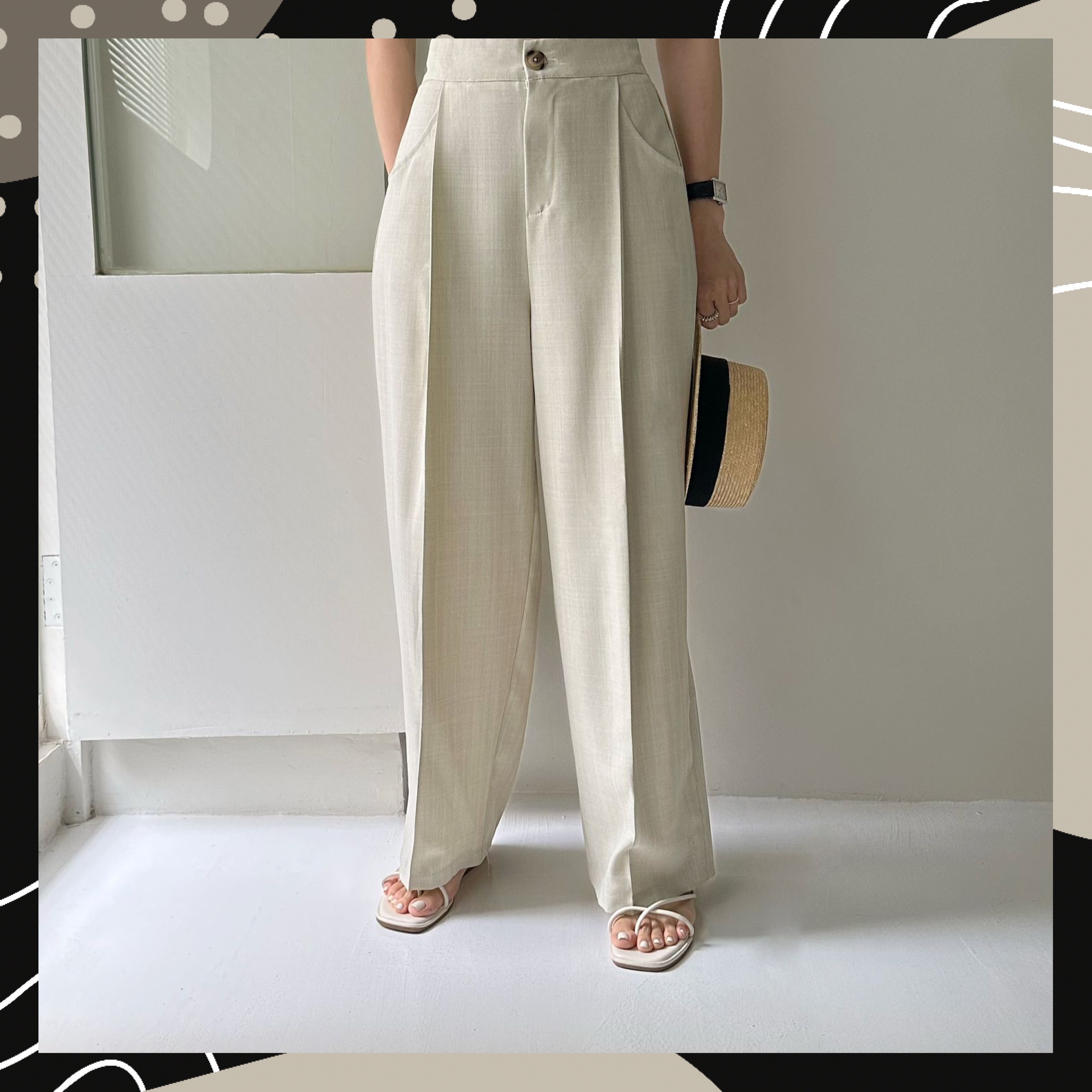 【BONNIE】後橡筋腰闊褲