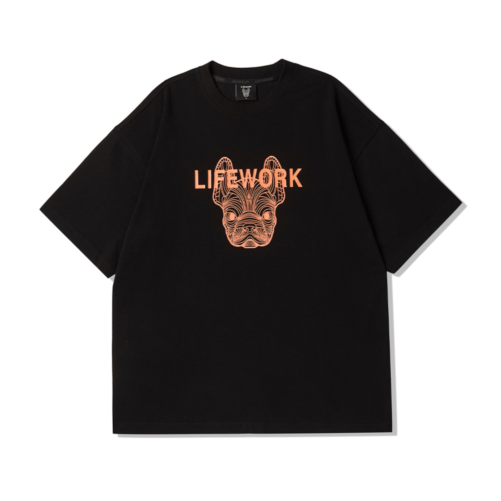 S] LIFEWORK EIGHTON SIGNATURE SHORT SLEEVE T-SHIRT,BLACK