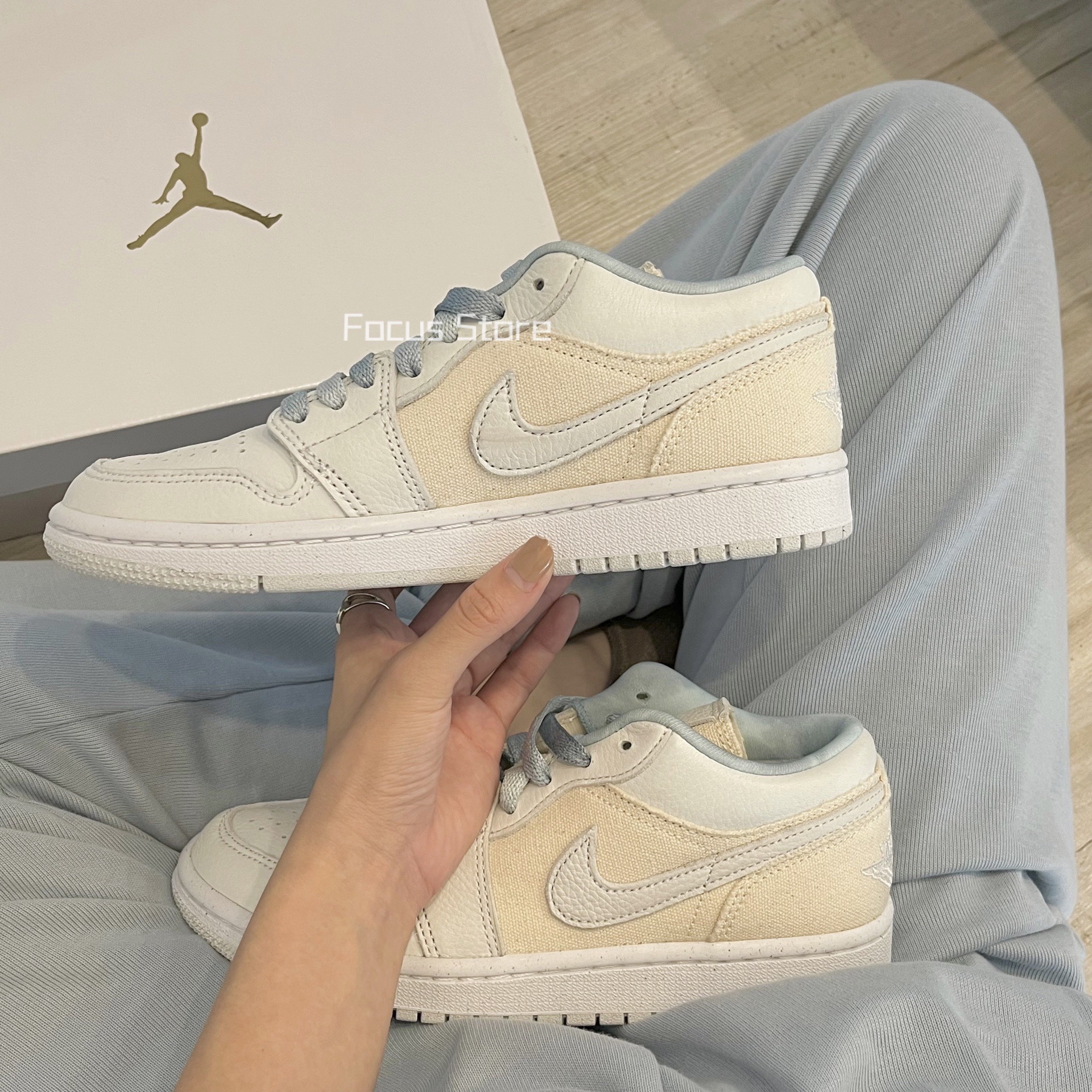 Wmns Air Jordan 1 Low 'Sail Canvas' DQ4151 500【現貨商品】