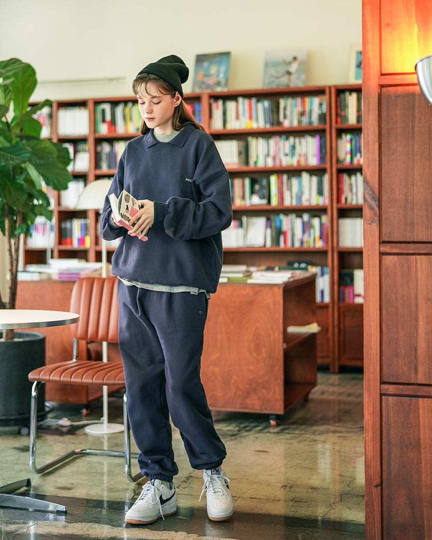 <預購> 韓國WV PROJECT 高磅POLO領內刷毛大學TX棉褲#套裝