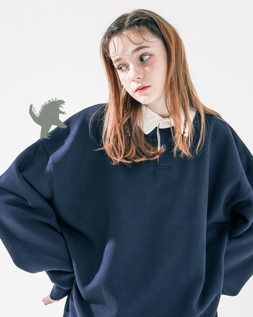 <預購> 韓國WV PROJECT POLO翻領拼色刷毛大學T