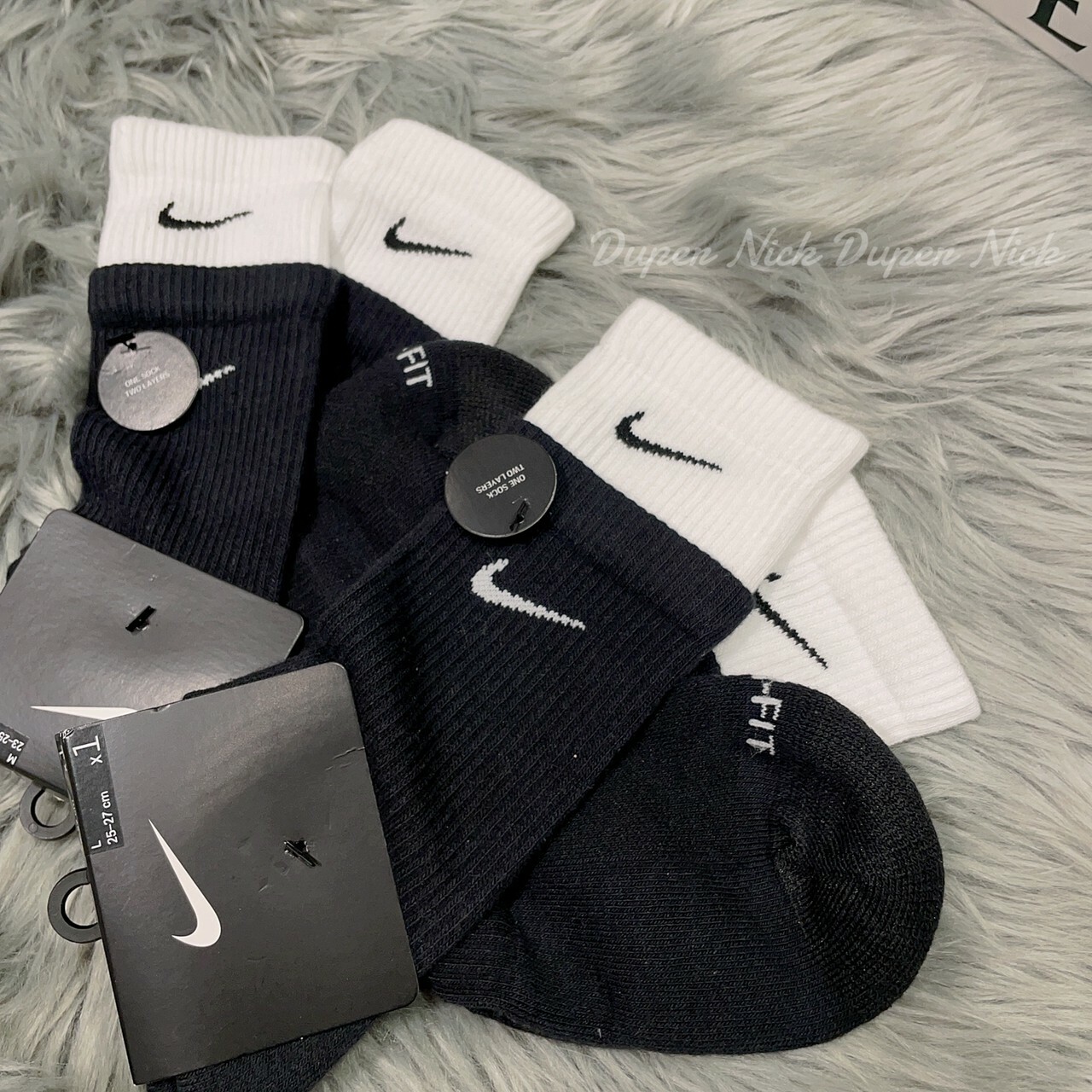 NIKE 解構長襪 黑白/白粉/白綠