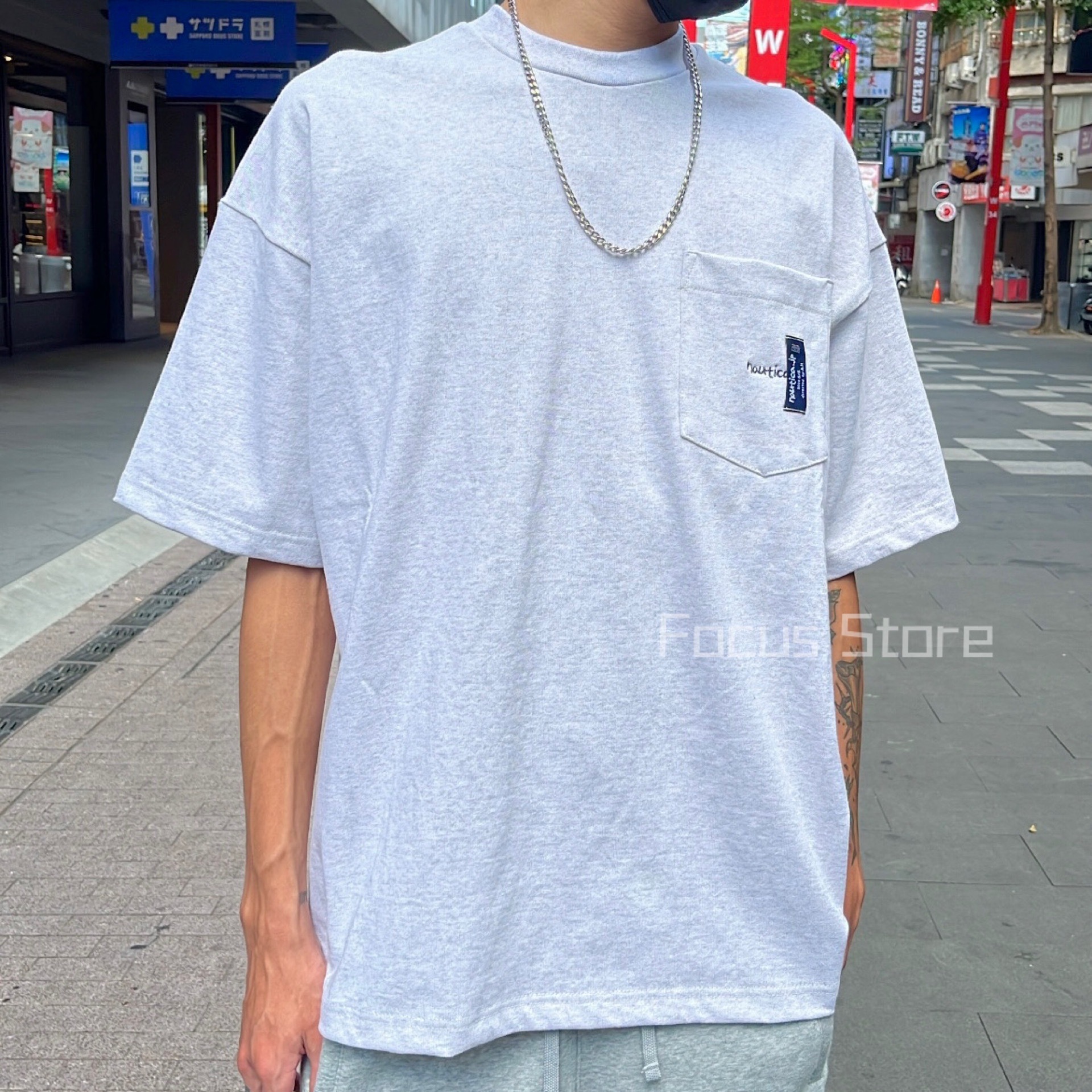 NAUTICA S/S Pocket Tee “TOO HEAVY” Grey 灰色【現貨商品】