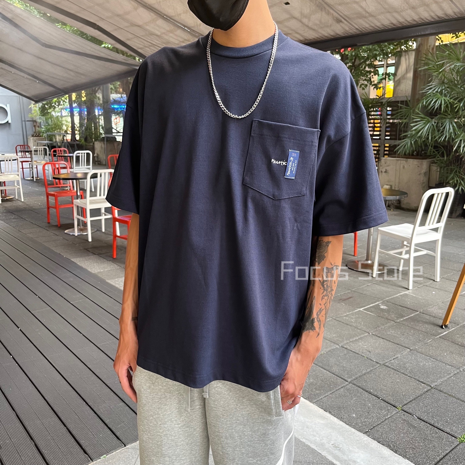 NAUTICA S/S Pocket Tee “TOO HEAVY” Navy 海軍藍【現貨商品】