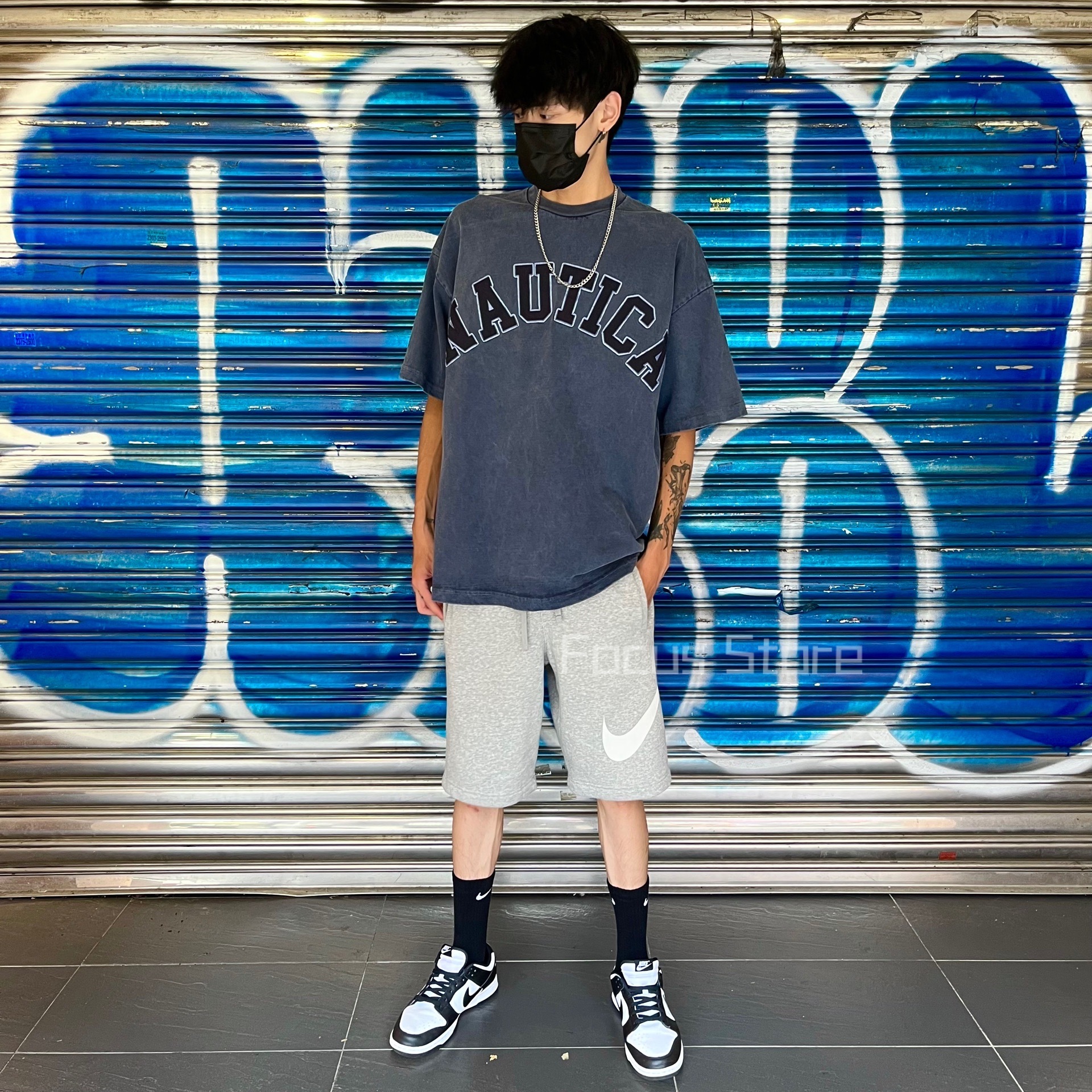 NAUTICA Dyed Arch Logo S/S Tee “TOO HEAVY” Navy 水洗 海軍藍【現貨商品】