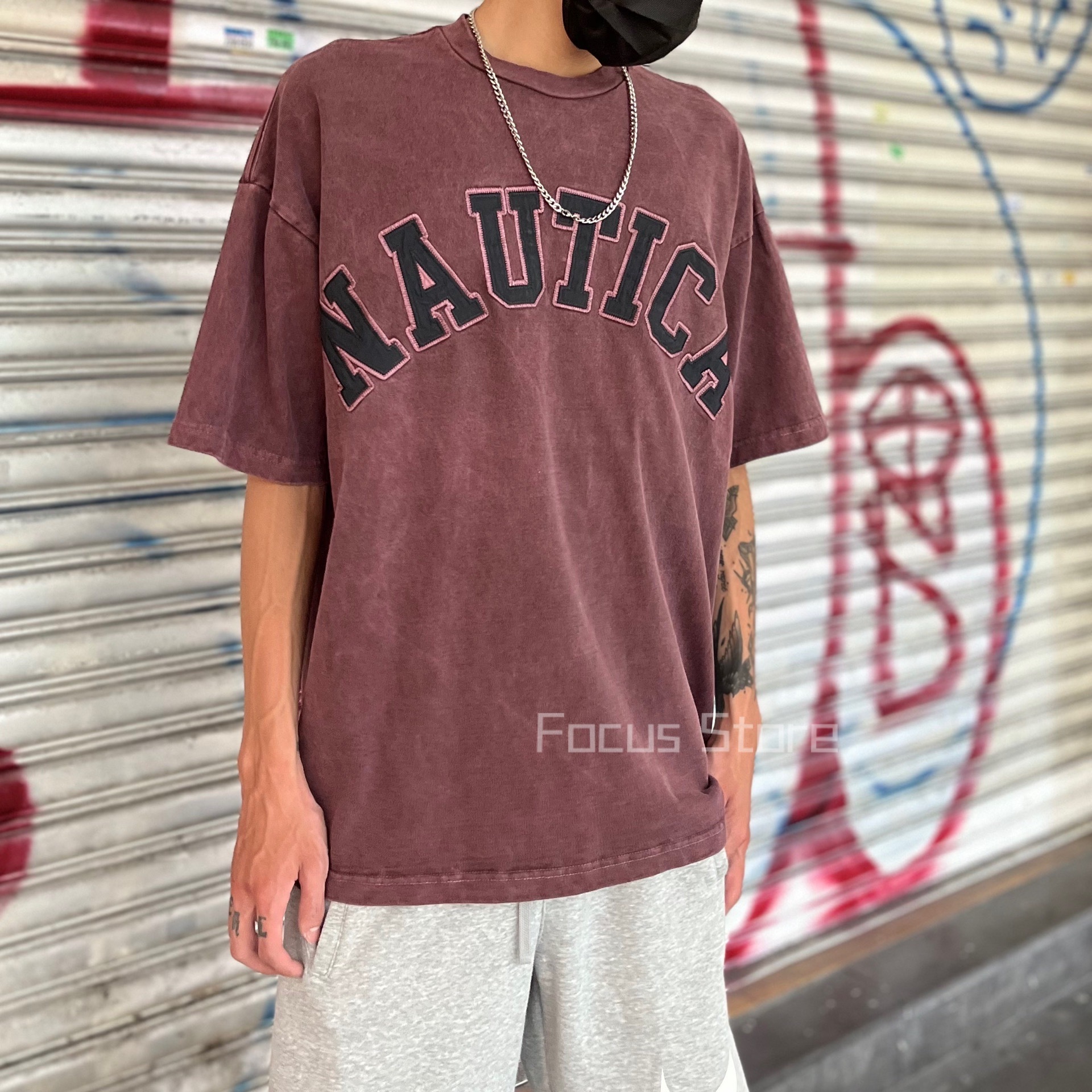 NAUTICA Dyed Arch Logo S/S Tee “TOO HEAVY” Red水洗 紅色【現貨商品】