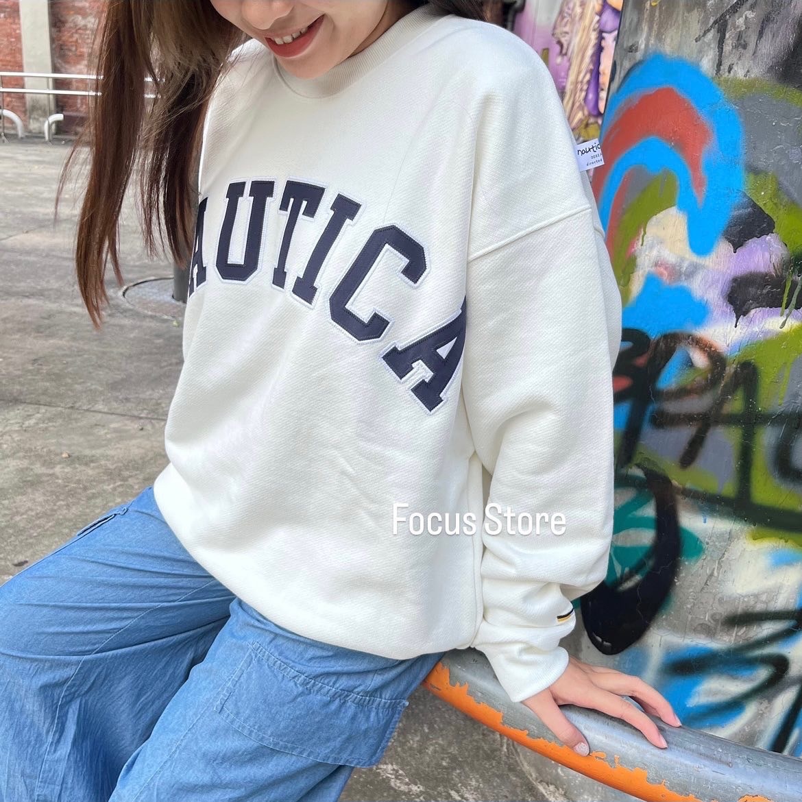 NAUTICA Arch Logo Crewneck Sweatshirt 2.1 White 白色【現貨商品】