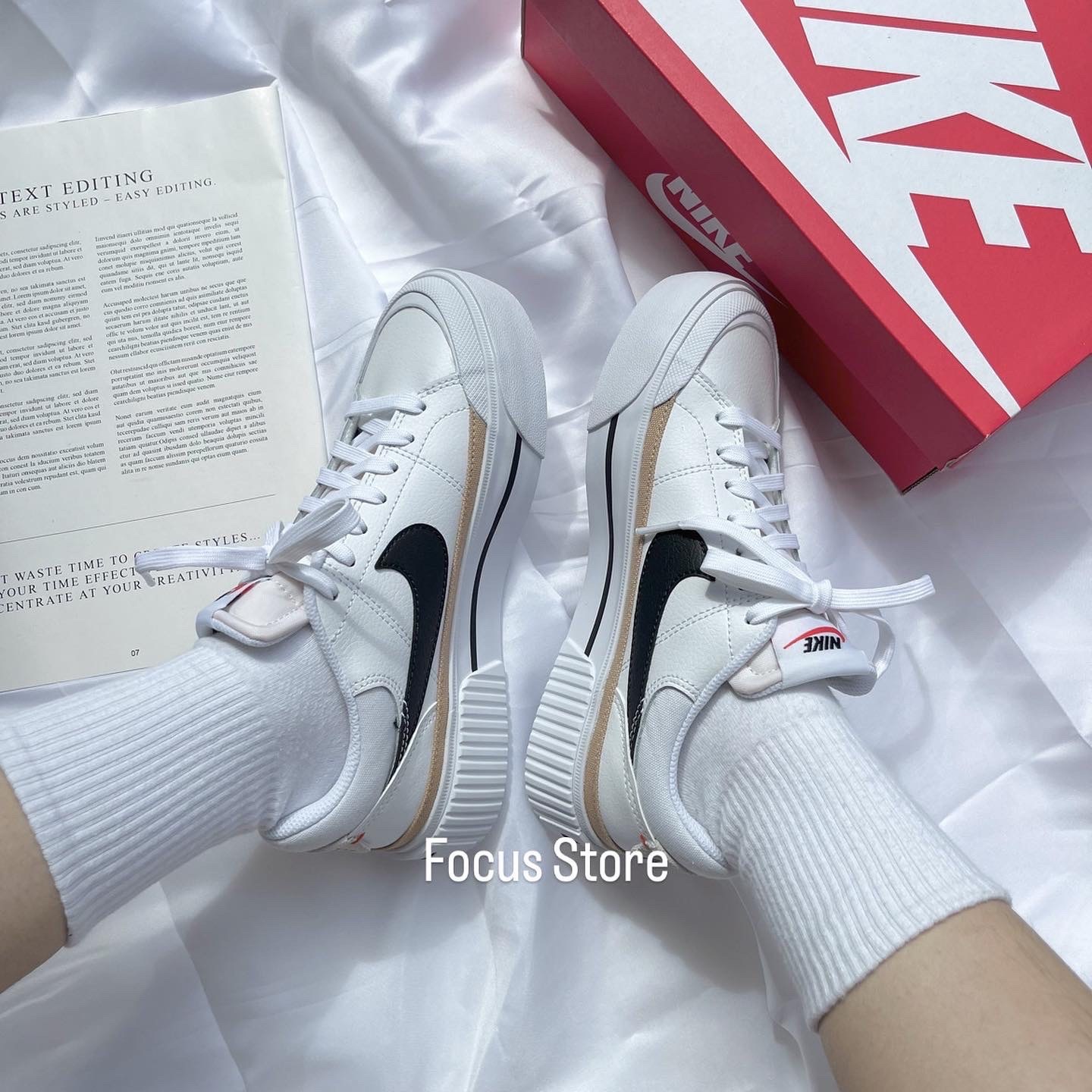 Wmns Court Legacy Lift 'White Hemp' DM7590-100 女款【現貨商品】