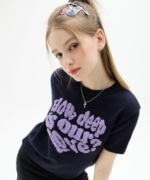 LUVISTRUE - DN BOUCLE LOVE KNIT(NAVY)