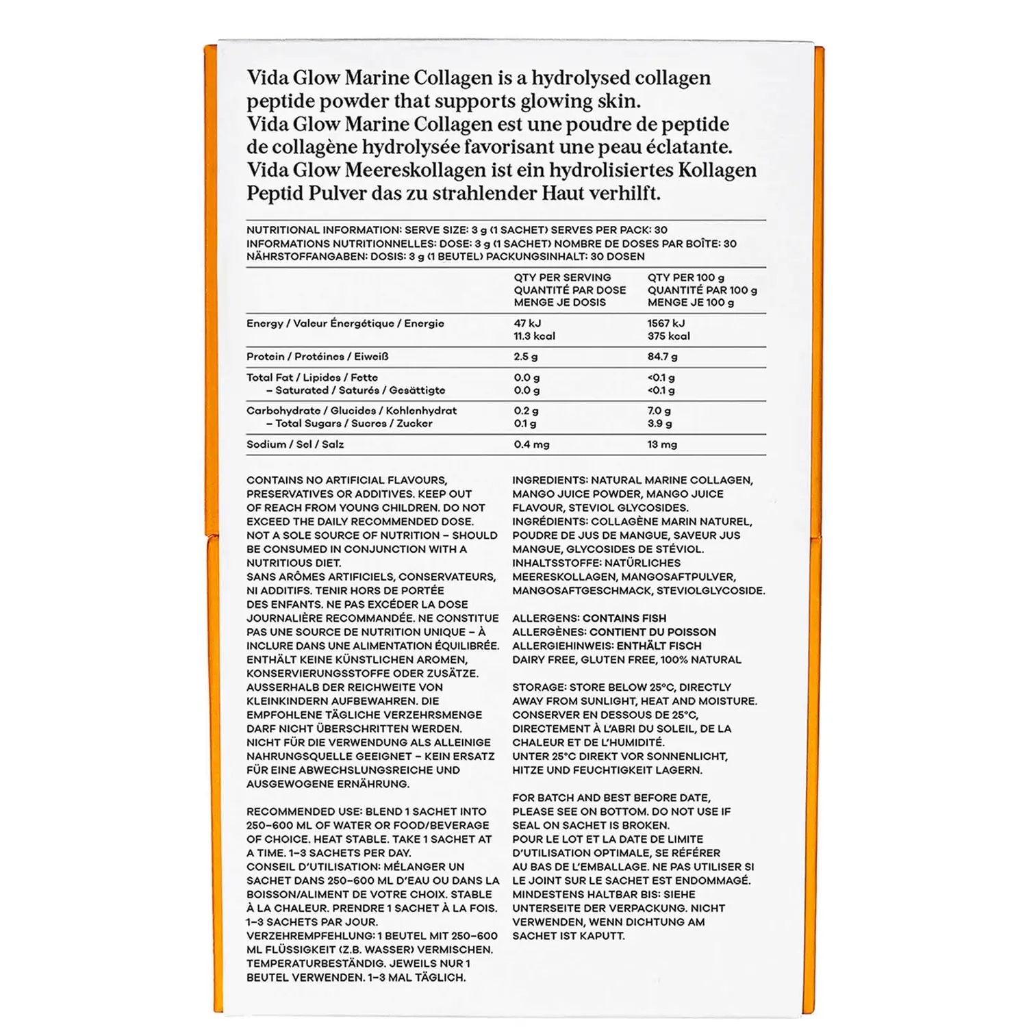 Vida Glow 天然海洋膠原蛋白香囊 - 芒果味