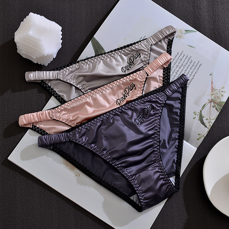 滑絲亮面細帶內褲