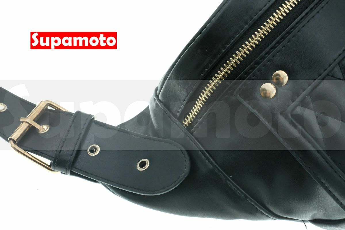 -Supamoto- 騎士 菱格 腰包 LB22 復古 胸包 斜肩包 單肩 哈雷 美式 咖啡 皮革