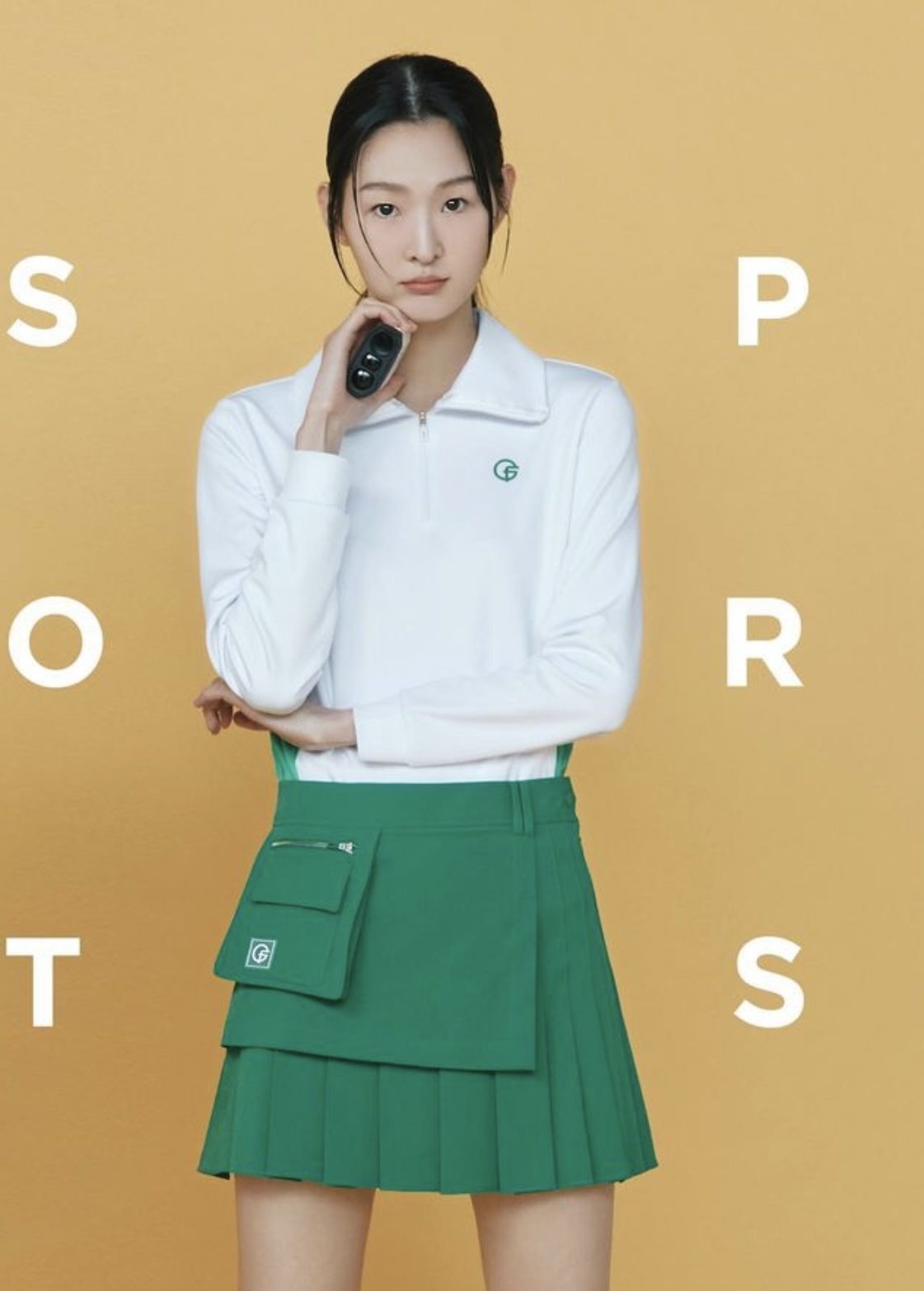 女款 M302 韓版春裝New/韓國正品FanTom同步/韓風高球拼色立領半拉鍊長袖T卹/高爾夫球女裝