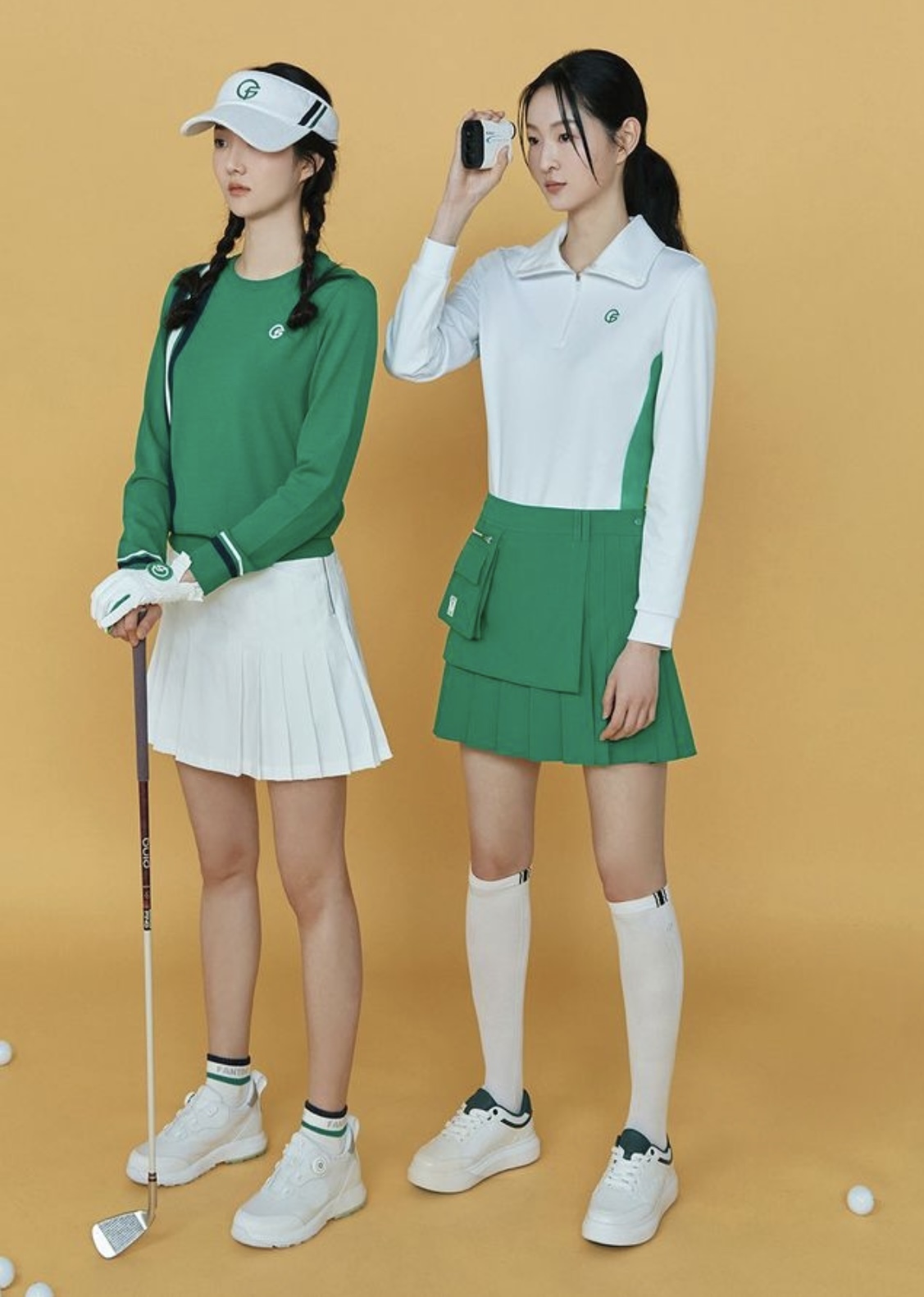 女款 M302 韓版春裝New/韓國正品FanTom同步/韓風高球拼色立領半拉鍊長袖T卹/高爾夫球女裝